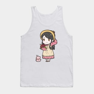 Chibi Anime Girl Cottagecore Aesthetics Tank Top